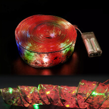 Christmas Ribbon Lights For Xmas Tree Decor, Timer Feature Led Christmas Tree Lights, Diy Shapeable Copper Wire Ribbon With Remote, Battery & Usb Powe