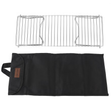 Acessórios de camping: Churrasqueira dobrável em aço inoxidável com suporte portátil e equipamentos para cozinhar ao ar livre, incluindo filtros
