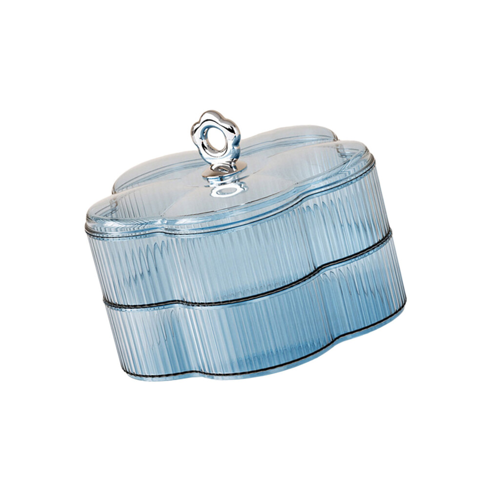 Modern Two Tiers Plastic Fruit Basket Snacks Tray Kitchen-Blue 7704000263474