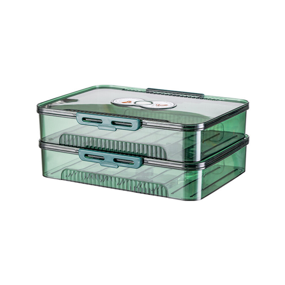 Stackable Dumpling Storage Box With Date-Green second layer