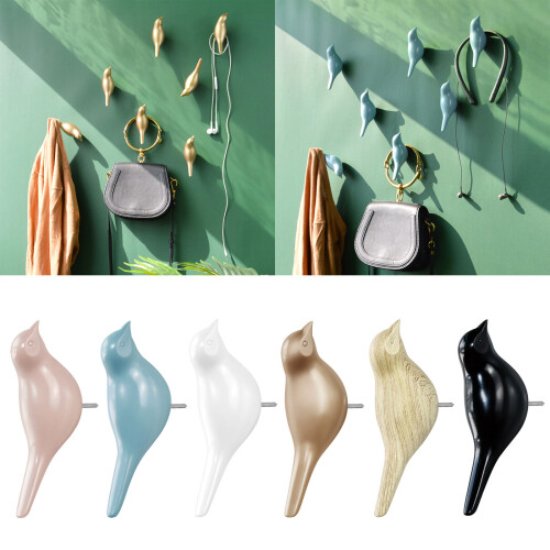 Animal Bird Resin Hook Room Decor Hook Wall Keychain Coat-Blue 2
