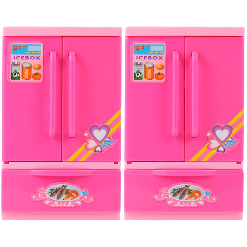 2 Pcs Creative Mini Refrigerator Toy For Kids Playing House 2