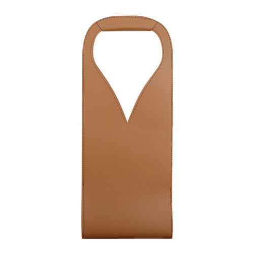 Wine Bag PU Leather Wine Pouches Light &Comfortable-Light Brown