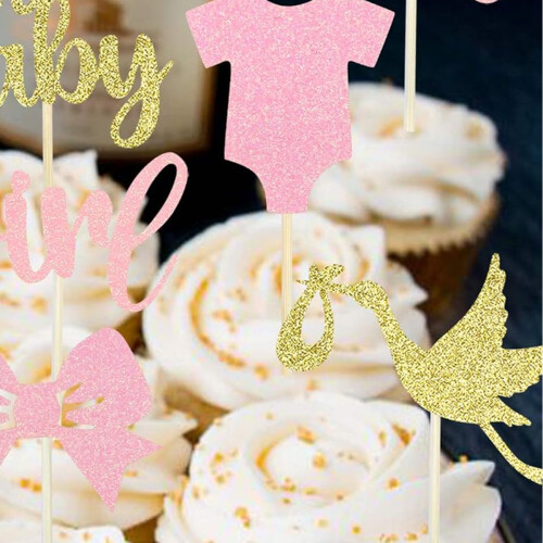 Διακοσμήσεις για Baby Shower για Πάρτι Αποκάλυψης Φύλου, Διακοσμήσεις για Τούρτα 1