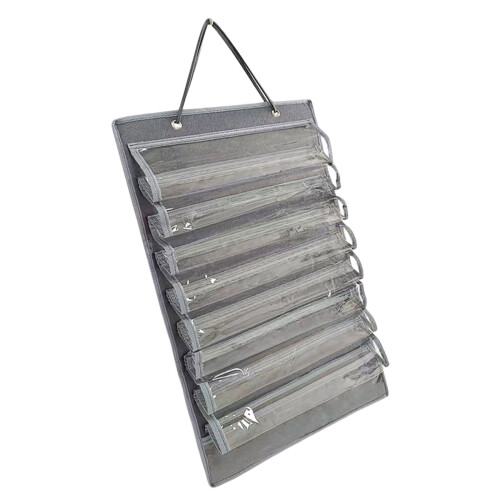 Martial Arts Belt and Medals Display Rack Dustproof-Cement gray