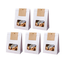 Pack of 50 Clear Window Bags for Cookie Food Bread-White