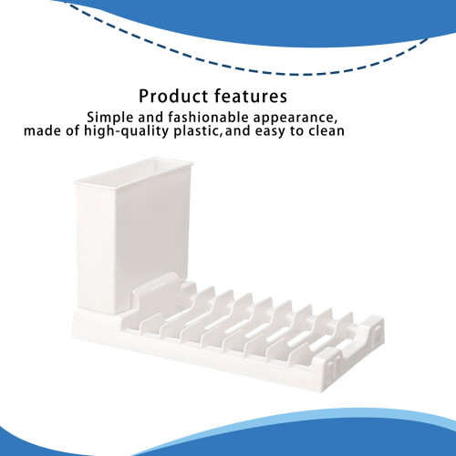 Compact Dish Storage Rack Drying Stand with Drain Outlet-Gray 1