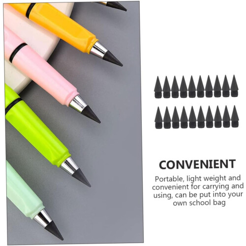 Replaceable Inkless Pencil Tips 20 Pieces Graphite Nibs for Drawing, Reusable, Compatible with Mechanical Pencils 2
