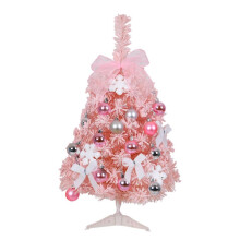 Home Office Holiday Decor, Mini Pink Christmas Tree With LED Lit Small Christmas Tree For Compact Design Portable Artificial Christmas Decoration
