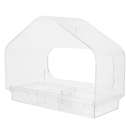 2Stück Transparenter Vogelfutterbehälter Für Papageienkäfig 2