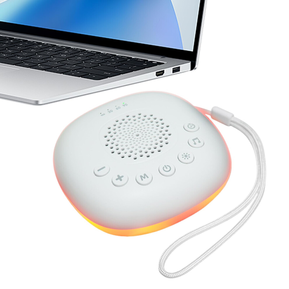 Sound Machine Portable Usb Rechargeable Sleep Aid Soother For Bedroom Nursery Travel Meditation Study Room Hospital Ref: 6095 White