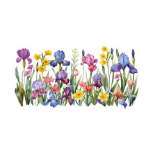 Flower Window Stickers 1 Pc Iris Flower SelfAdhesive Wall Decor Vinyl Sticker