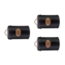 3Pcs Vintage Kitchen Canister Set with Lids Practical-Black