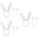 3Sets White Bunny Costume Set with Rabbit Ear Headband Bow Tie Tail 7