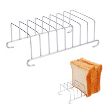 Toast Holder Stainless Steel Rectangle Grid Rack 2 Pcs 8 Slices Air Fryer Accessory Heat Resistant Kitchen Tool