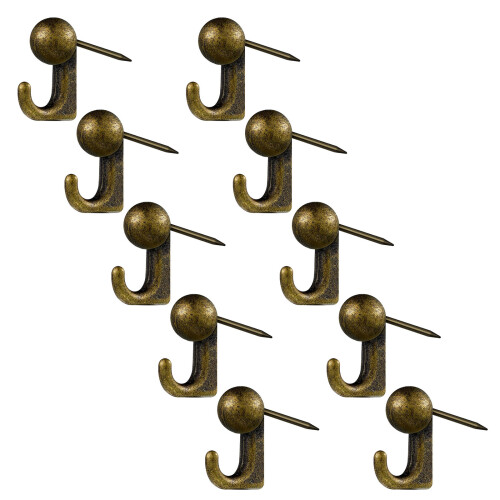 10Pcs Wall Hook Zinc Alloy Construction Strong Load-Bronze