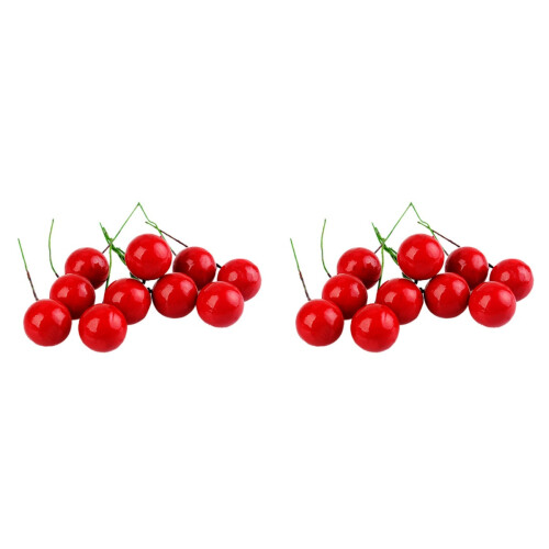 96Pcs Lifelike Red Artificial Fruit Berries for Decoration and Display 1