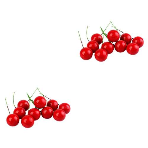 96Pcs Lifelike Red Artificial Fruit Berries for Decoration and Display 2