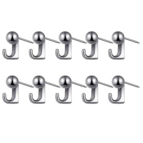 Wall Hook Rustproof Zinc Alloy Push Pins For Corkboards-Silver