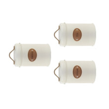 3Pcs Vintage Kitchen Canister Set with Lids- Off white