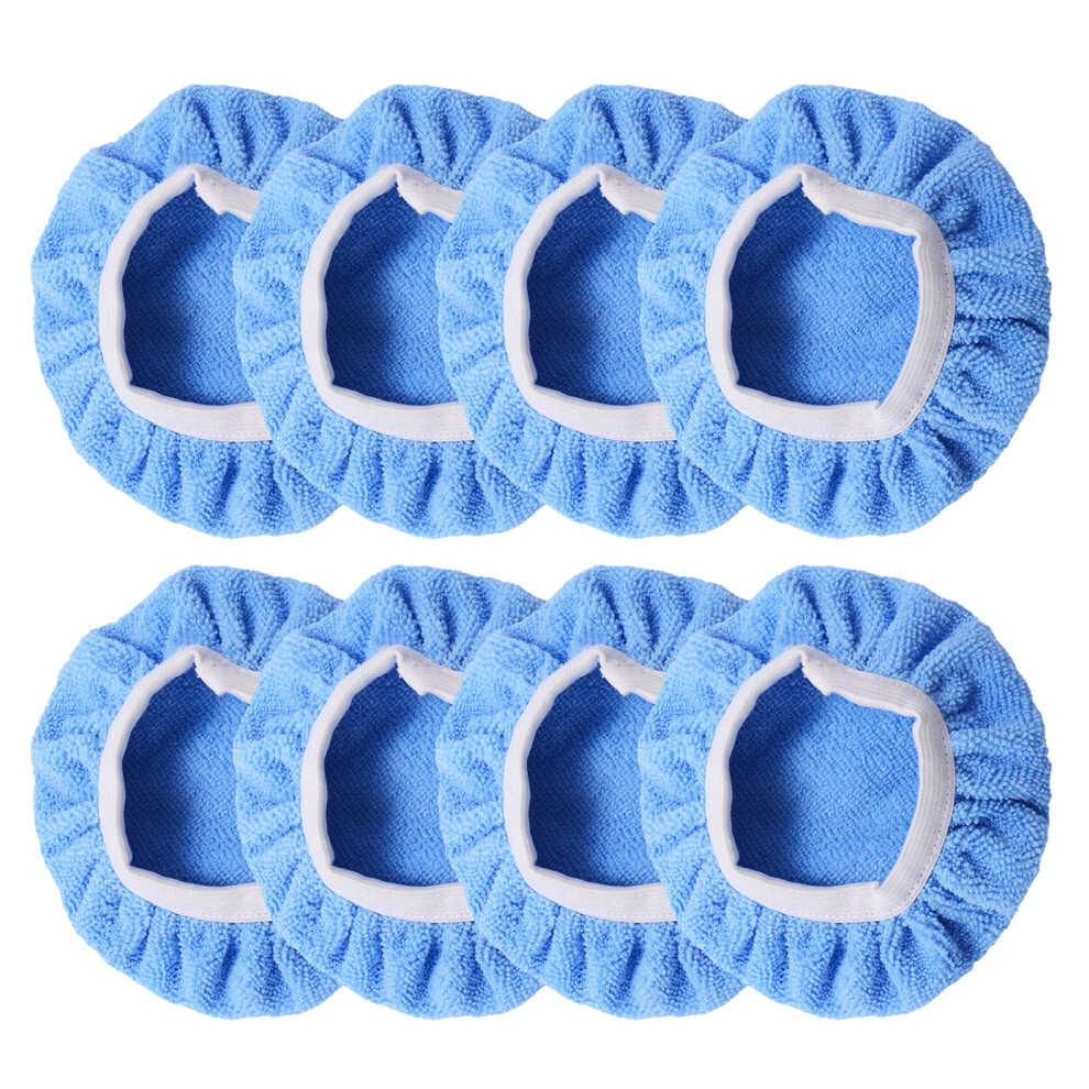 8Pieces Steams Cleaner Pad-Blue coral velvet co 5 inches-image-OPC-PNCBZBS-NEW