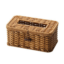Decorative Rattan Tissue Dispenser for Living Room Or Office-L