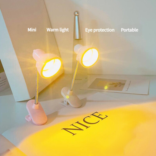Rotatable Tiny Table Lamp 360 Degree Rotating Neck-Pink 1