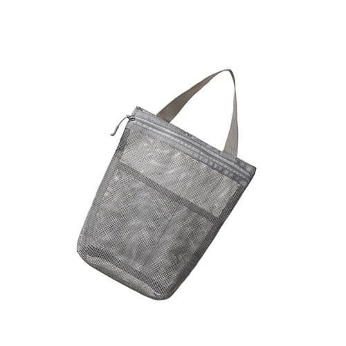 Multipurpose Mesh Cosmetic Bag for Trip Oversized Water-grey