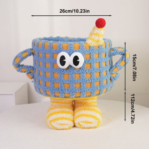 Breathable Cotton Rope Storage Bin with Handles-Yellow 2
