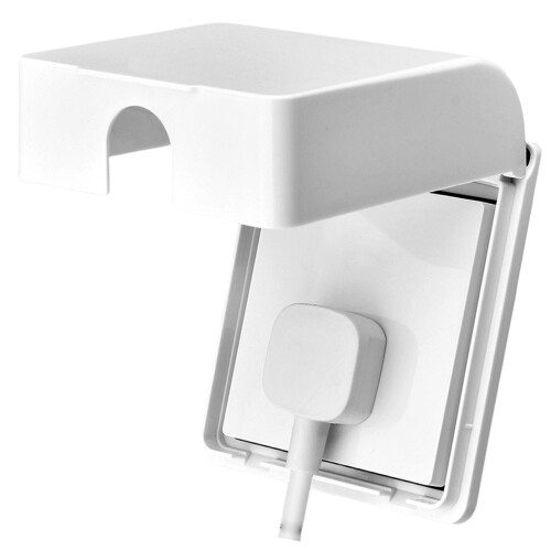 Child Friendly Self Adhesive Outlet Covers, Transparents-White