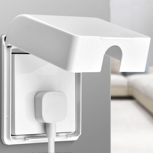 Child Friendly Self Adhesive Outlet Covers, Transparents-White 1