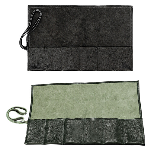 Cowhides Mechanical Watch Protective Roll Watches Case-Black 2