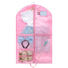 Foldable Travel Garment Bag for Dancers Hanging Kids Dress-Pink