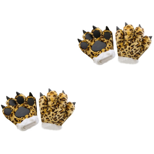 2Stk Kreative Kinder Handspielzeuge Leopard Plüsch Tierform 2