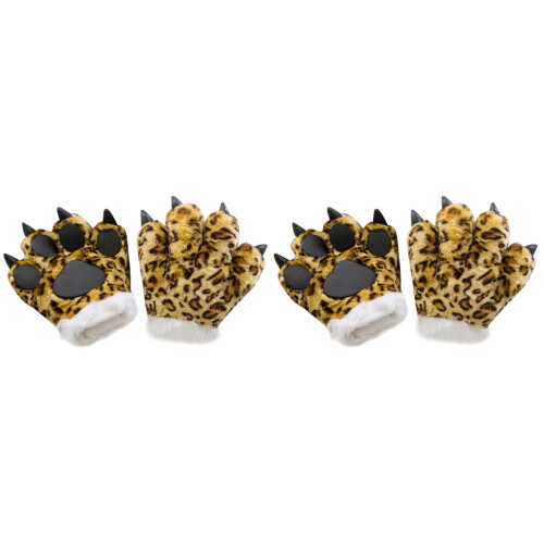 2Stk Kreative Kinder Handspielzeuge Leopard Plüsch Tierform 1