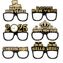 Foldable Party Hats for Holiday Cheer, Multi Purpose Party Hats with 3D Colorful Lenses, Glitter Decorative Hats in Black Gold, Easy to Assemble Party