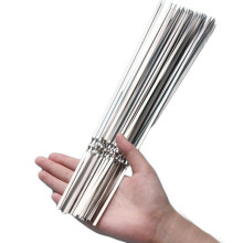 Spiedini per griglia, spiedini per barbecue in acciaio inossidabile 304 per uso alimentare, ideali per feste barbecue all'aperto, design piatto