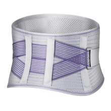 Women Waist Trimmer Belt For Lower Belly Fat Reduction, Elastic Sweat Band, Adjustable Back Brace, Gray Purple, Size M