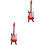 2Stk Mini E-Gitarre Modell 10Cm Rot Mit Box Und Halter 3