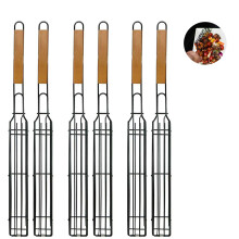 Easy To Use Grilling Baskets, Set Of 2, Perfect For Outdoor Cooking, Nonstick Kabob Grilling Baskets With Detachable Handles, Heat Protection