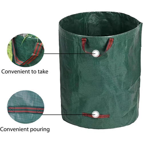 Foldable Leaf Grass Container Large Capacity 200L Waterproof PP Woven Bag Reusable Trash Storage For Lawn Yard Pool 1