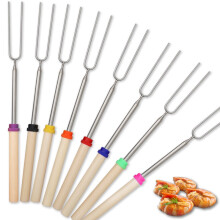 Compagno gourmet per il falò, bastoncini per arrostire i marshmallow, bastoncini telescopici per smores per un divertimento sicuro all'aperto,