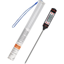 Hygienisches Küchenthermometer mit digitaler LCD-Anzeige und Edelstahlsonde, präzise und sofort ablesbares Fleischthermometer mit gut lesbarem