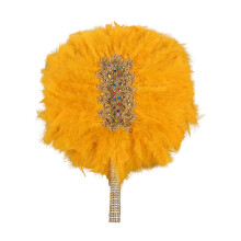 Leque dobrável atemporal de penas de marabu, lembrança elegante para eventos especiais, acessório perfeito para fantasias, decoração de casa,
