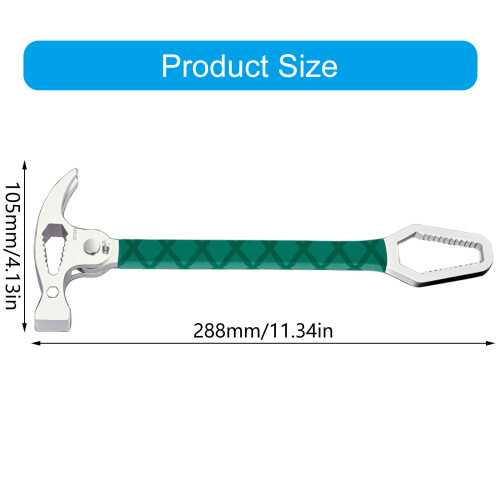 Multipurpose Steel Claw Hammer Tool Adjustable Angled Pry Bar 2