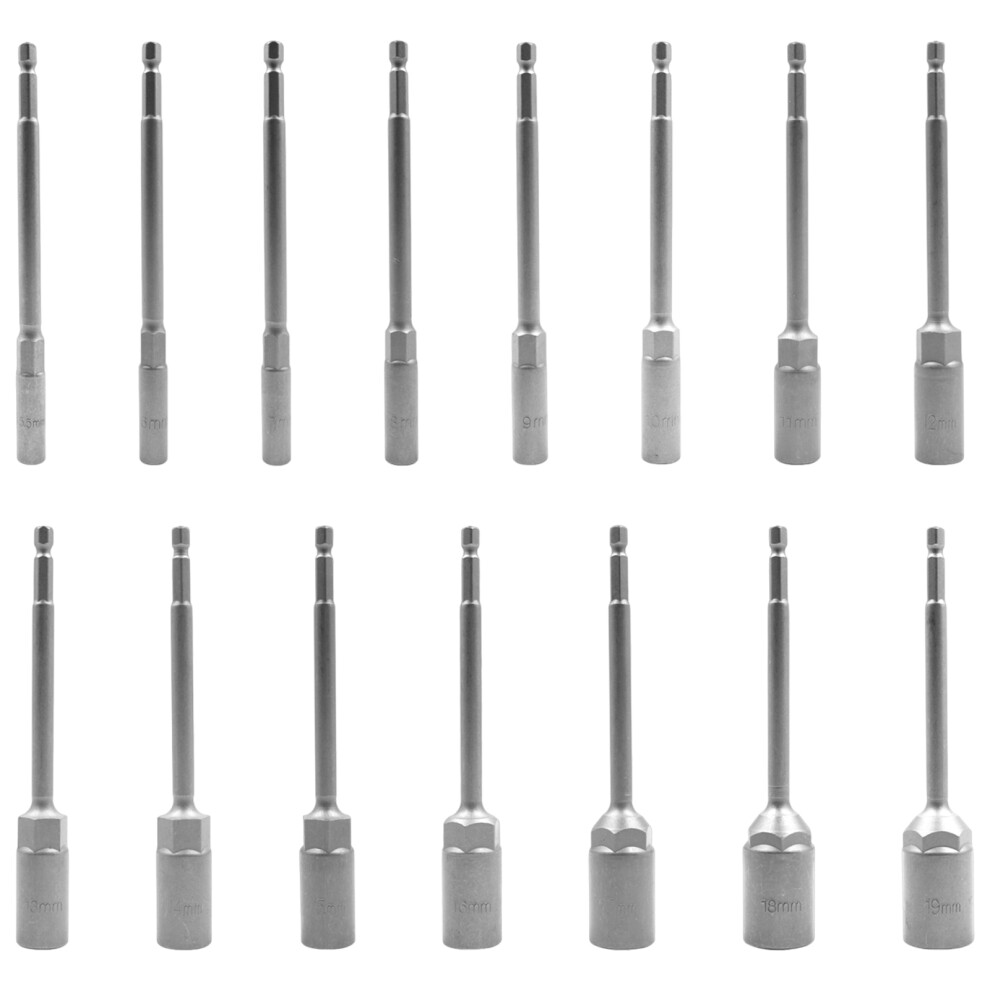 15Pcs Extended Length Impact Sockets Heavy Duty Steel-150Mm 7754000664993