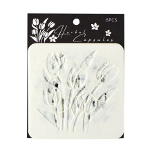 6 Pcs PET Flowers Stencils Plant Drawing-Caozhi Capsules