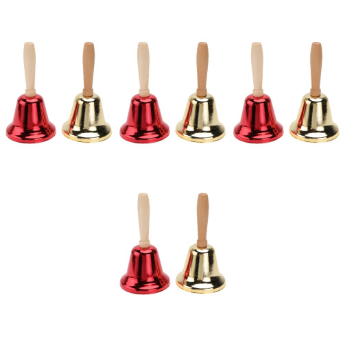 8 Pcs Metal Rattle Hand Call Bell With Handle 2