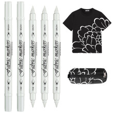5pcs Double Tip Fabric Markers Fine Point Artist Cloth Drawing