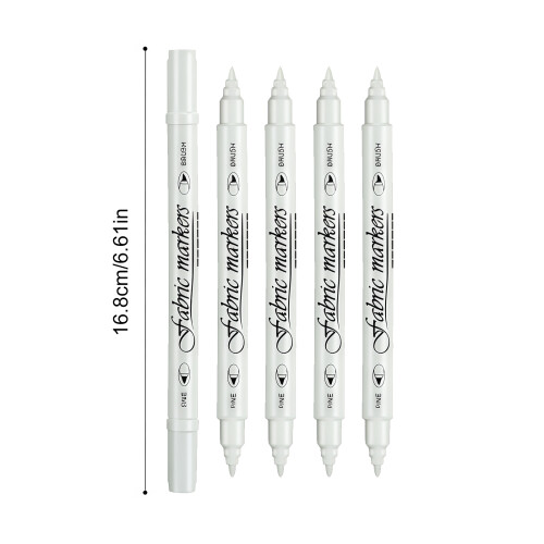 5pcs Double Tip Fabric Markers Fine Point Artist Cloth Drawing 1